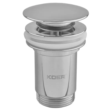 Донный клапан для раковины Koer PW-08-01 1 1/4'' без перелива автоматический СLICK-СLACK (Цвет хром) (KR5786) KR5786 фото