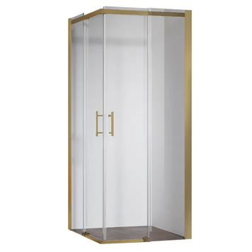 Душова кабіна з розсувними дверима Koer SR SC03-TR-12 90x90x200 см, матове золото, прозоре скло Easy Clean 6 мм, без піддону (KR5358) KR5358 фото