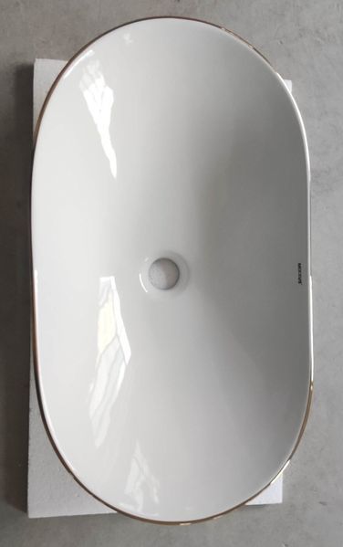Раковина накладная MIXXUS PREMIUM WAVE-0105 EDGE GOLD 620х360х160mm (MP6557) MP6557 фото