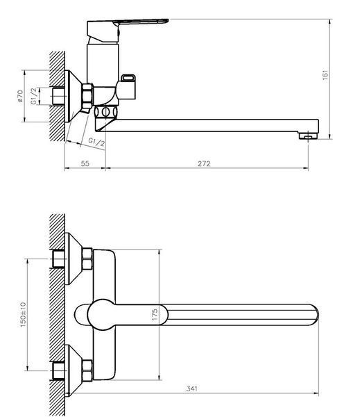 Змішувач для ванни Haiba Daniel 006 (HB1012) HB1012 фото