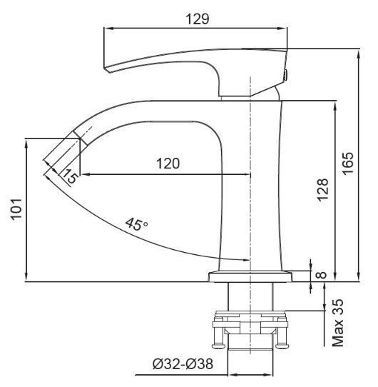 Змішувач для умивальника Koer KB-12007-07 (Колір графіт) (KR5152) KR5152 фото