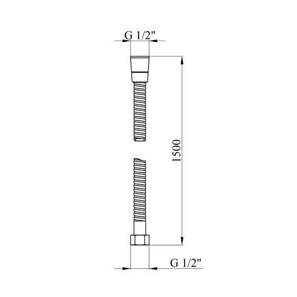 Шланг для душу Kroner KRM - C606 Anti-Twist 150 см CV016677 фото