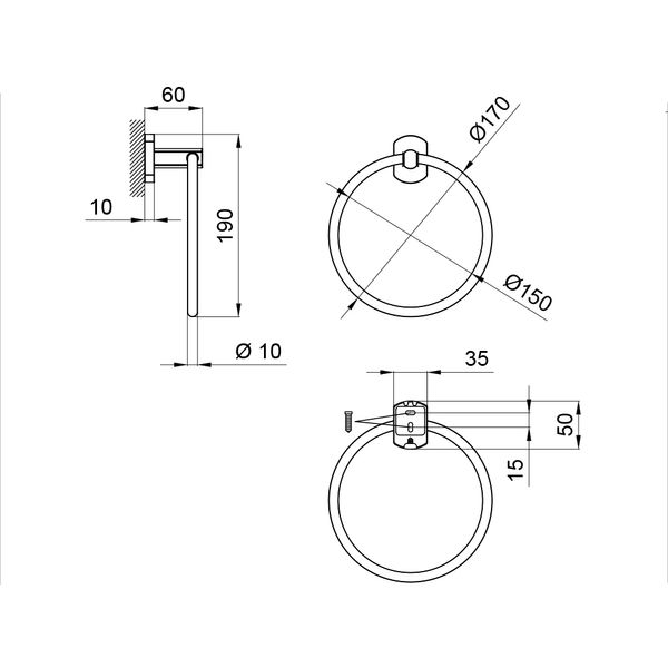 Тримач для рушника Qtap Liberty D 160 мм QTLIBCRM1160 Chrome SD00031712 фото