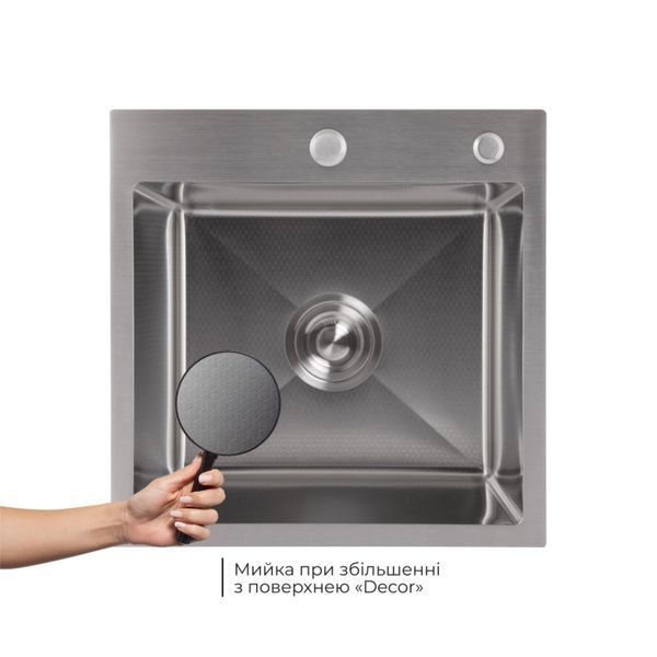 Акционный набор Lidz: мойка H4545 Decor 2,5/0,5 мм + Смеситель Aria для кухни с гибким изливом (k35) Grey SD00057347 фото