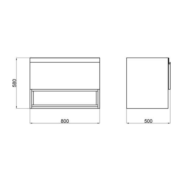 Тумба подвесная Qtap Robin 800х580х500 WHITE/WHITISH OAK QT1374TPВ8001NWWO SD00050537 фото