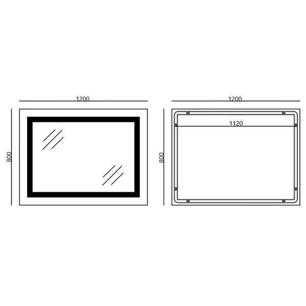 Дзеркало Mixxus WARM MR02-120x80 з Led Touch, Anti-fog, димером, регулятором яскравості, годинником (MI6001) MI6001 фото