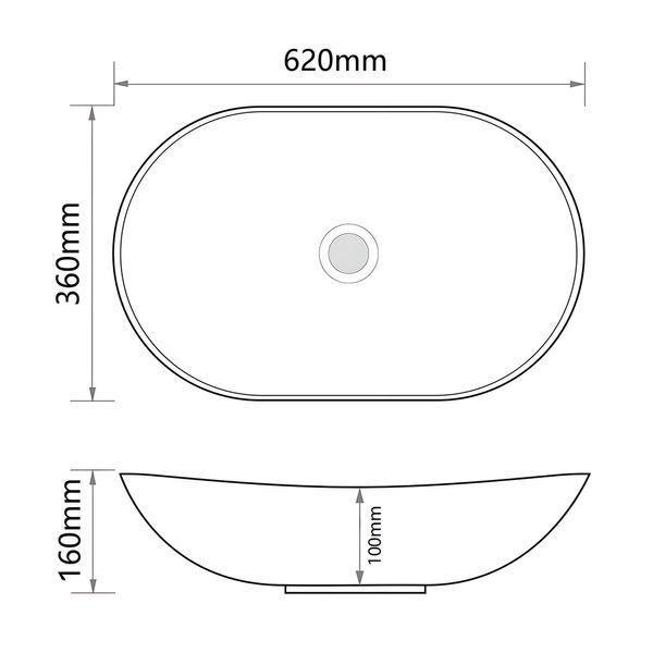 Раковина накладная MIXXUS PREMIUM WAVE-0105 EDGE GOLD 620х360х160mm (MP6557) MP6557 фото