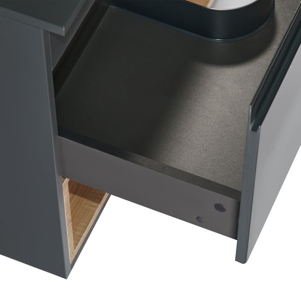 Тумба підвісна Qtap Robin 800х476х470 Graphite/Whitish oak зі стільницею QT1379TPН8002GWO SD00045868 фото