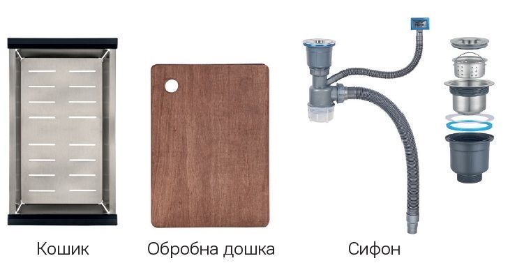 Мойка Zerix ZH8045-SET-05 NANO-BLACK (3.0/0.8) с нерж. стали, комплект (графит) (ZM5585) ZM5585 фото