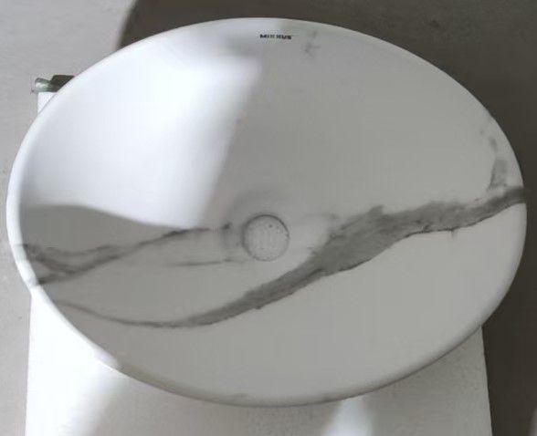 Раковина накладная MIXXUS PREMIUM ELLIPSE-0108 MARBLE 400х330х145mm (MP6526) MP6526 фото