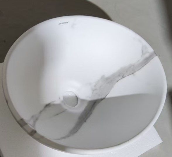 Раковина накладная MIXXUS PREMIUM ELLIPSE-0108 MARBLE 400х330х145mm (MP6526) MP6526 фото