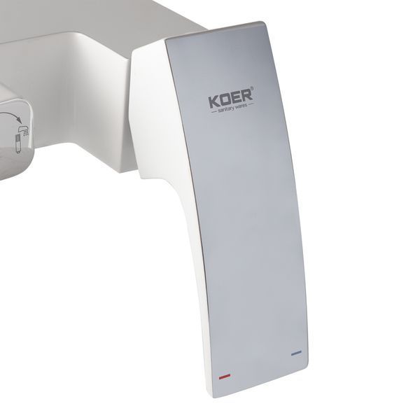 Душевая колонна KOER KB-58007-04 со смесителем водопад, 3 функции (Цвет хром+белый) (KR5161) KR5161 фото