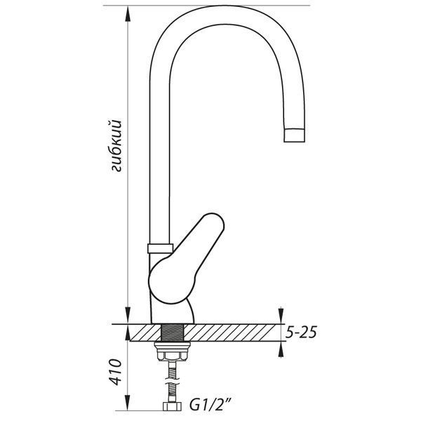 Смеситель для кухни Zerix SOP7 045 с желтым гибким изливом (ZX2669) ZX2669 фото