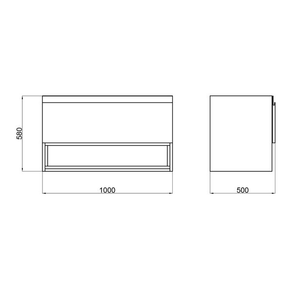 Тумба подвесная Qtap Robin 1000х580х500 GRAPHITE/WHITISH OAK QT1374TPВ1002NGWO SD00050547 фото