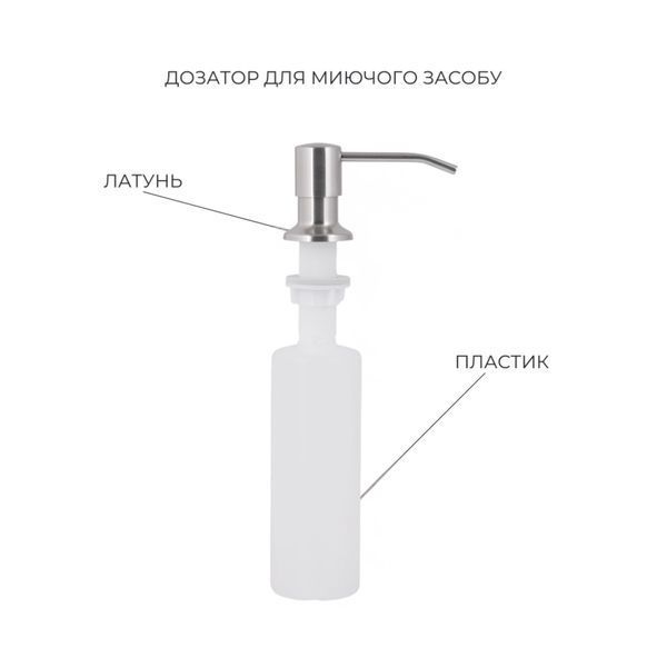 Акційний набір Lidz: мийка H6845 Decor 3,0/1,0 мм + Змішувач Aria для кухні з гнучким виливом (k35) Grey SD00057363 фото