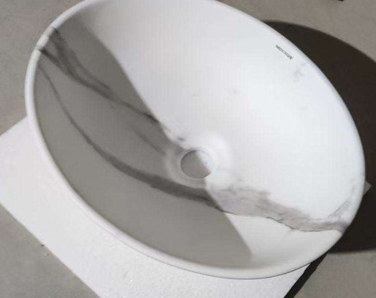 Раковина накладна MIXXUS PREMIUM ELLIPSE-0108 MARBLE 400х330х145mm (MP6526) MP6526 фото