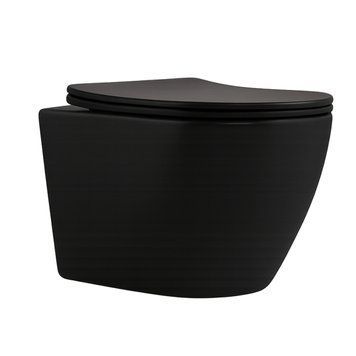 Унитаз подвесной Qtap Robin New Ultra Quiet с сиденьем с сиденьем Soft-Close MATT BLACK QT13332381АSMB SD00052574 фото