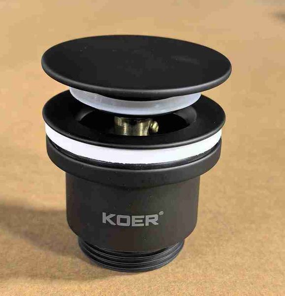 Донний клапан для раковини Koer PW-11-05 1 1/4'' універсальний (з/без перел) СLICK-СLACK (Колір чорн) (KR5795) KR5795 фото