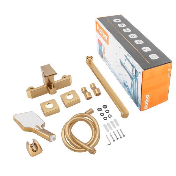 Змішувач для ванни Haiba GAUDI 006 EURO BRUSHED GOLD (HB9598) HB9598 фото