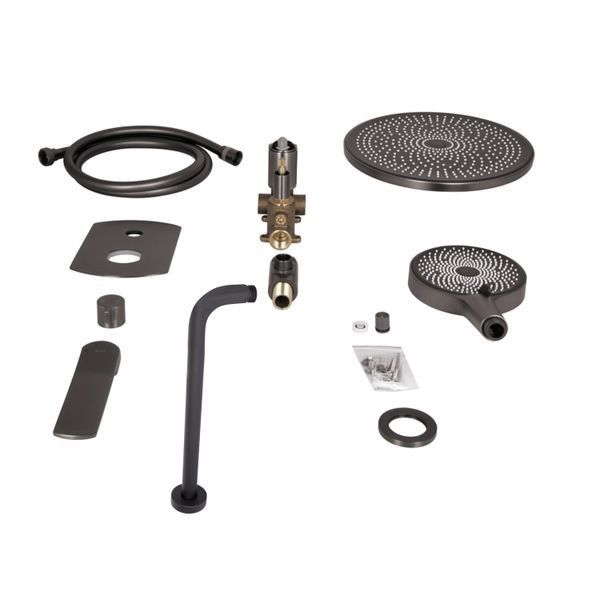 Душова система прихованого монтажу Qtap Slavonice QTSLA113GMB45899 Gunmetal Black PVD, латунь, графіт SD00052023 фото