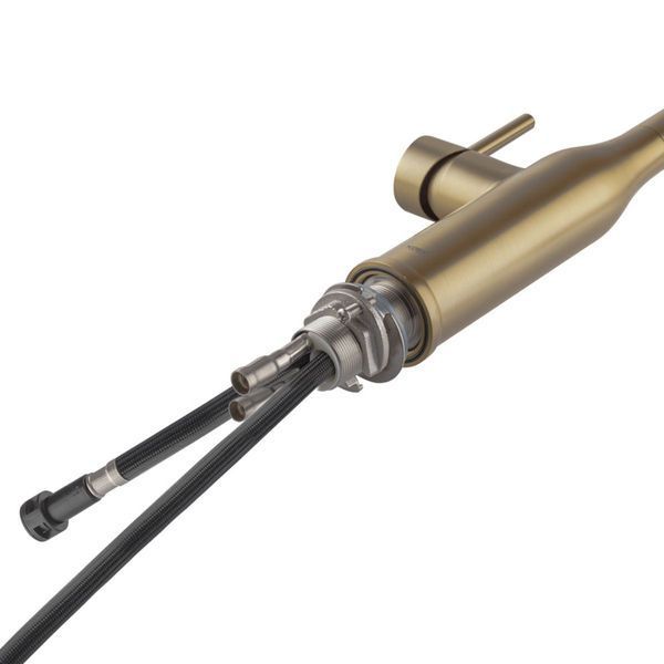 Комплект для кухни Brushed Gold: Мойка Mixxus MH6050 Micro Decor 600х500 мм + Смеситель Koer KI-70004-12 с выдвижным изливом KR220424 фото