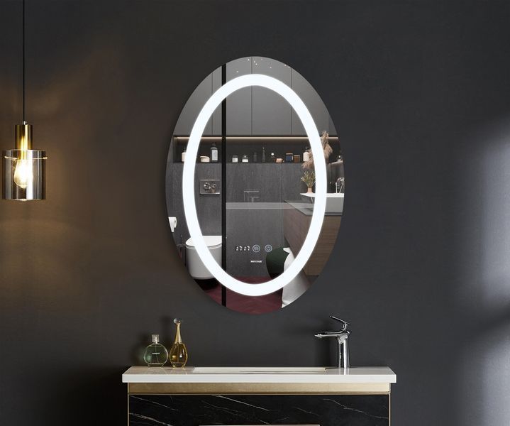 Дзеркало Mixxus PLAIN MV02-60x80 з Led Touch, Anti-fog, димером, регулятором яскравості, годинником (MI6933) MI6933 фото