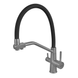 Смеситель для кухни с силиконовым изливом Zerix FUL-021 Graphite Refl.Black из нерж. стали SUS304 с выходом для пит.воды (ZX5999) ZX5999 фото 1