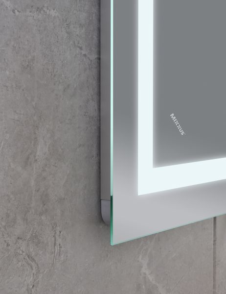 Дзеркало Mixxus WARM MR02-90x70 з Led Touch, Anti-fog, димером, регулятором яскравості, годинником (MI6673) MI6673 фото