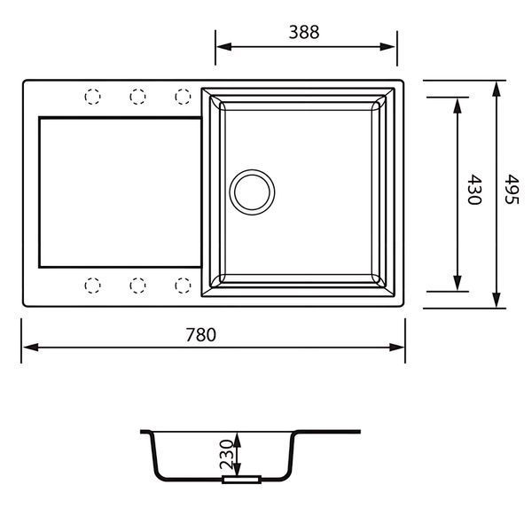 Мийка кухонна Zerix ZS-7950S-03 Чорна (ZX4580) ZX4580 фото