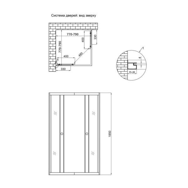 Душова кабіна Lidz Wawel SC80x80.SAT.LOW.GR, скло тоноване 4 мм без піддона SD00047621 фото