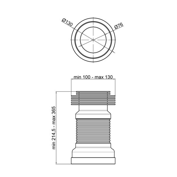 Гибкая труба для унитаза Lidz (WHI) 60 01 G001 00 длина 370 мм SD00042770 фото