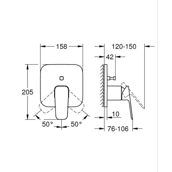 Однорычажный смеситель Grohe Cubeo с переключателем на 2 положения (1017780000) 1017780000 фото