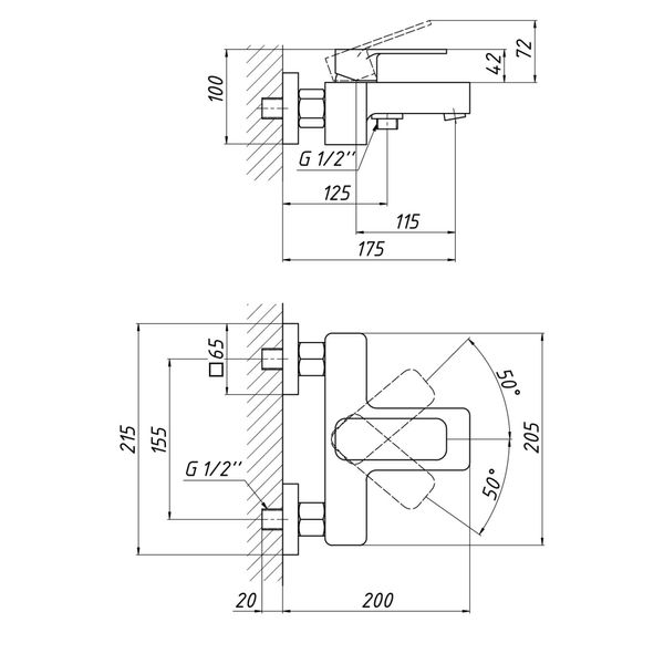 Змішувач для ванни Qtap Namesti QTNAM3025102DC Chrome SD00042103 фото