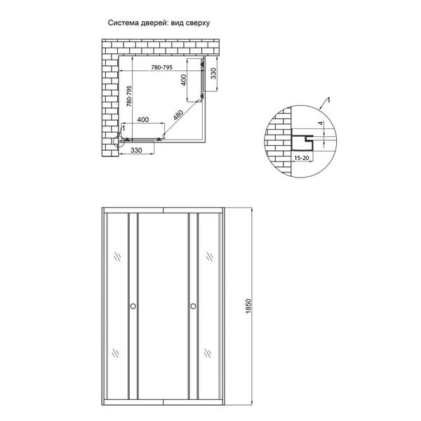 Душова кабіна Lidz Wawel SC80x80.SAT.LOW.GR, скло тоноване 4 мм без піддона SD00047621 фото