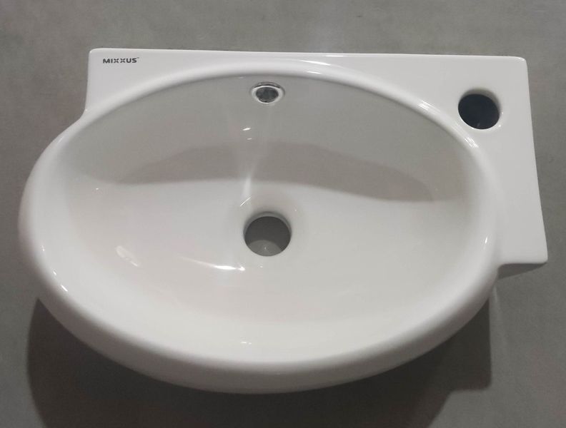 Раковина підвісна Mixxus Premium DIVERSE-1201-L 400х215х140mm з отвором під змішувач та переливом (MP6507) MP6507 фото