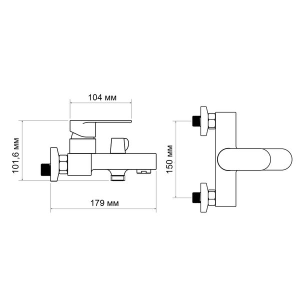 Змішувач для ванни Lidz Arrow 0061 (з душовим гарнітуром) (k35) LDARR0061CRM44956 Chrome SD00051080 фото