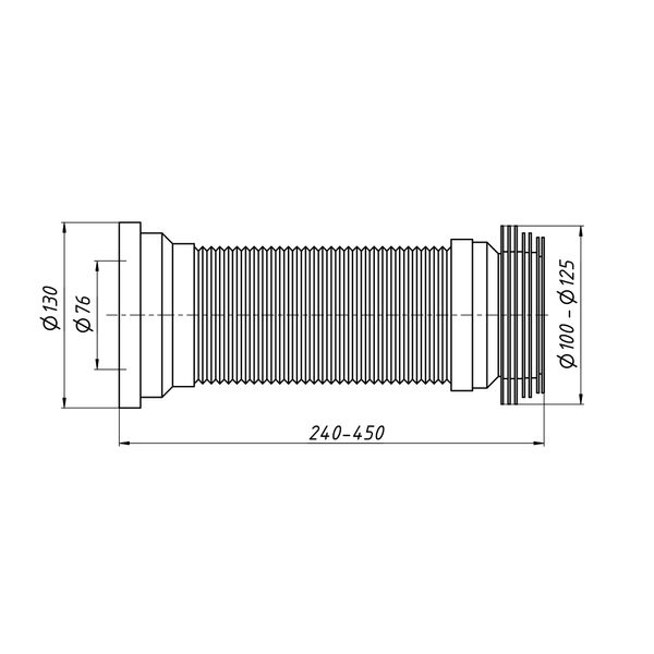 Гнучка труба для унітаза Lidz (WHI) 60 01 G001 01 довжина 450 мм SD00042771 фото