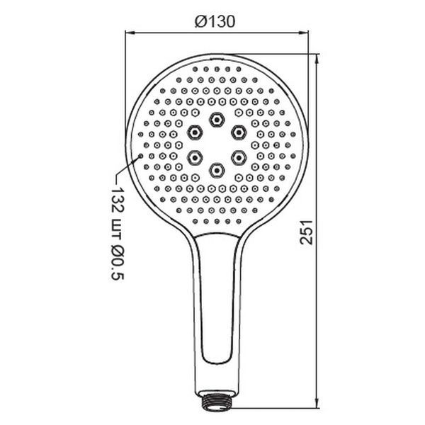 Лійка для душу Koer KP-0401-01 (3 функції) (KR4979) KR4979 фото