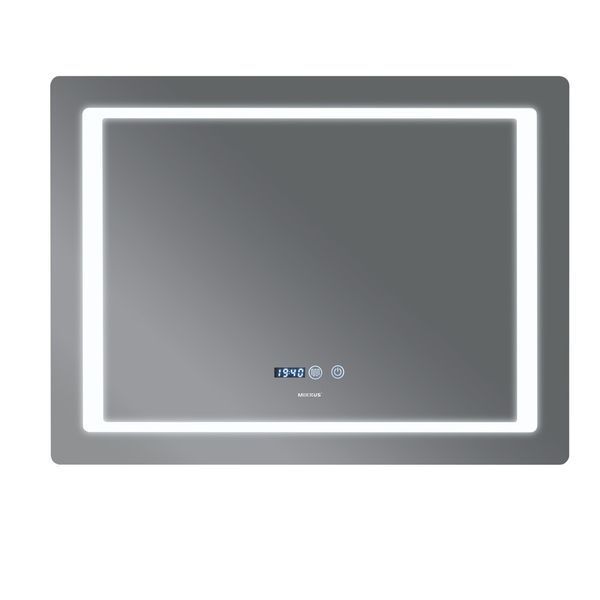 Дзеркало Mixxus STYLE MR03-80x60 з Led Touch, Anti-fog, димером, регулятором яскравості, годинником (MI6005) MI6005 фото