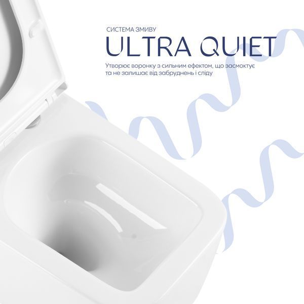 Готове рішення Qtap для ванної кімнати: підвісний унітаз Gemini Ultra Quiet 520&times;360&times;350 + комплект інсталяції Nest 4 в 1 (кругла клавіша White) SD00052280 фото