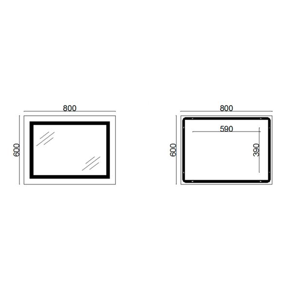 Зеркало Lidz Kubis 600х800 с LED-подсветкой Touch, с антизапотеванием, с диммером, рег. яркости Reverse LD78LF9048060 SD00052332 фото