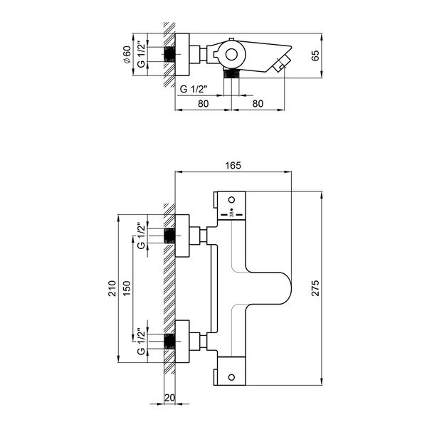 Змішувач для ванни Qtap Inspai-Therm термостатичний QTINSCRMT300800 Chrome SD00047504 фото