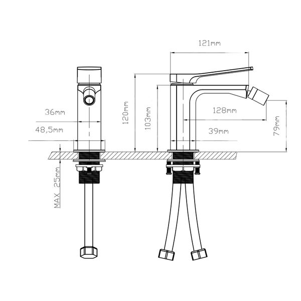 Смеситель для биде Qtap Slavonice QTSLA255CRM45921 Chrome SD00052045 фото