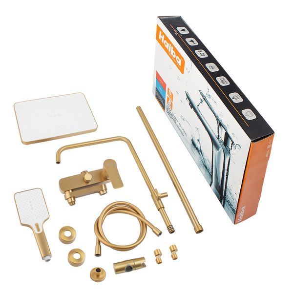 Душевая колонна со смесителем Haiba MILANO 003-J BRUSHED GOLD (HB9620) HB9620 фото
