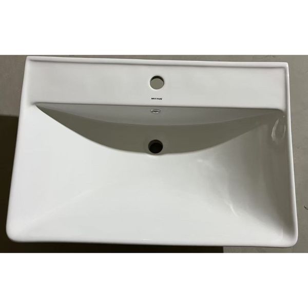 Комплект 3 в 1 WHITE / MATTE GOLD: Меблева раковина MIXXUS STYLE-1502 70х48 см + Змішувач KOER KB-10028-12 + Донний клапан PW-11-12 KRM999194 фото