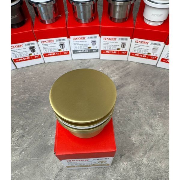 Комплект 3 в 1 WHITE / MATTE GOLD: Меблева раковина MIXXUS STYLE-1502 70х48 см + Змішувач KOER KB-10028-12 + Донний клапан PW-11-12 KRM999194 фото