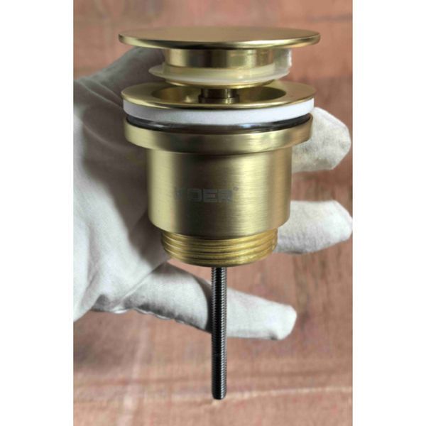 Комплект 3 в 1 WHITE / MATTE GOLD: Меблева раковина MIXXUS STYLE-1502 70х48 см + Змішувач KOER KB-10028-12 + Донний клапан PW-11-12 KRM999194 фото