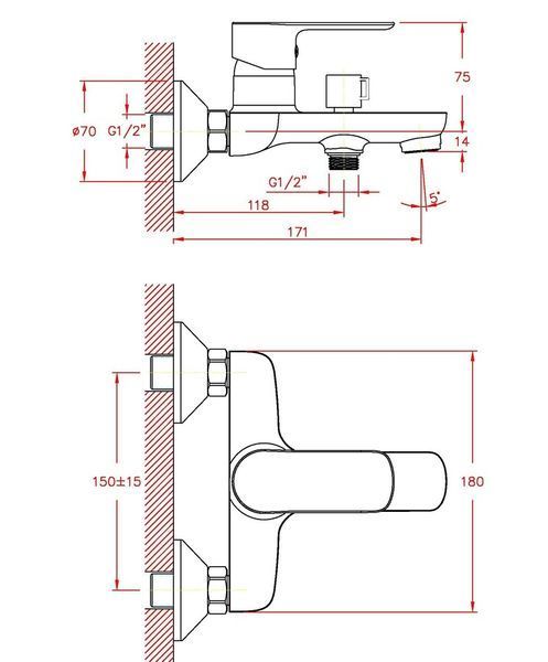 Змішувач для ванни Haiba ASIO 009 (HB0866) HB0866 фото