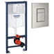 Инсталляция для унитаза Grohe Rapid SL 2 в 1 с матовой кнопкой смыва сатин SuperSteel (UA38536001DC)