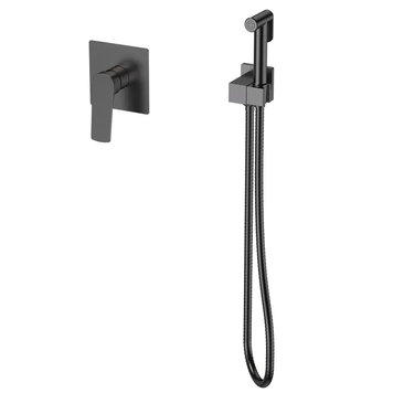 Змішувач для гігієнічного душу Mixxus Premium MONE 002 INNER Graphite вбудований з лійкою (MI6784) MI6784 фото
